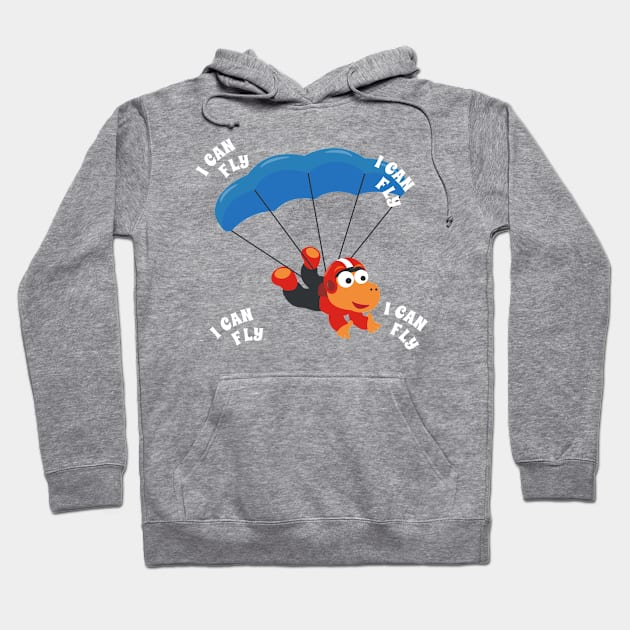 Vector illustration of a cute skydiver. Hoodie by KIDS APPAREL